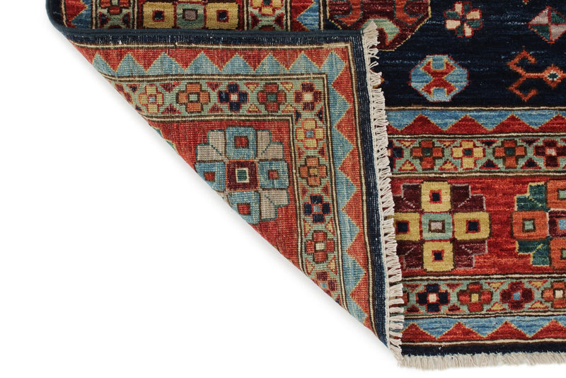 6x9 Navy and Red Traditional Rug
