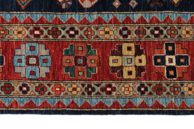 6x9 Navy and Red Traditional Rug