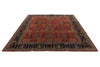 8x10 Burgundy and Navy Traditional Rug
