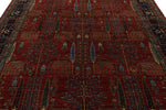 8x10 Burgundy and Navy Traditional Rug