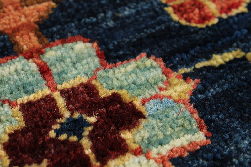 8x10 Burgundy and Navy Traditional Rug