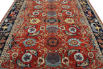 8x10 Red and Navy Traditional Rug
