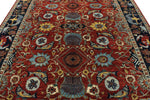 8x10 Red and Navy Traditional Rug