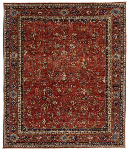 8x10 Rust and Multicolor Traditional Rug