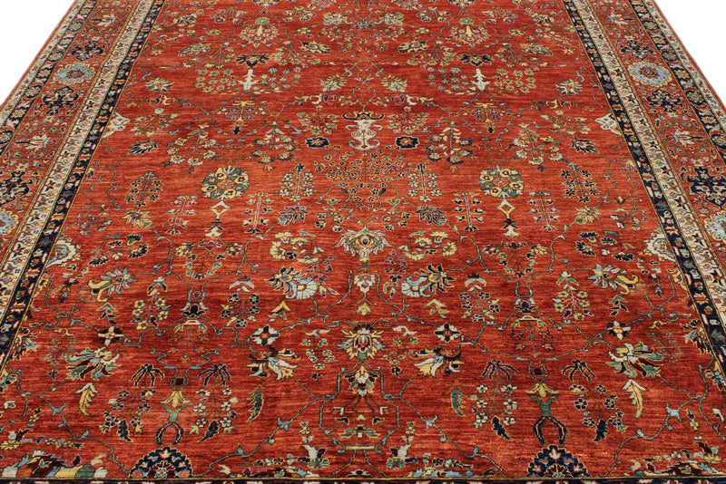 8x10 Rust and Multicolor Traditional Rug