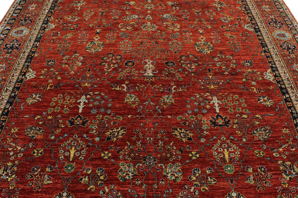 8x10 Rust and Multicolor Traditional Rug