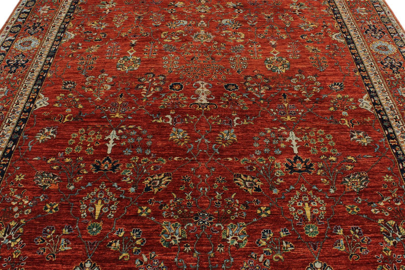 8x10 Rust and Multicolor Traditional Rug