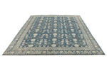 8x10 Blue and Beige Turkish Tribal Rug