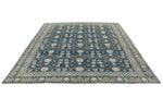 8x10 Blue and Beige Turkish Tribal Rug