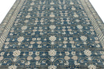 8x10 Blue and Beige Turkish Tribal Rug