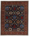 9x11 Navy and Burgundy Traditional Rug