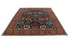 9x11 Navy and Burgundy Traditional Rug