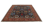 9x11 Navy and Burgundy Traditional Rug