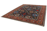9x11 Navy and Burgundy Traditional Rug