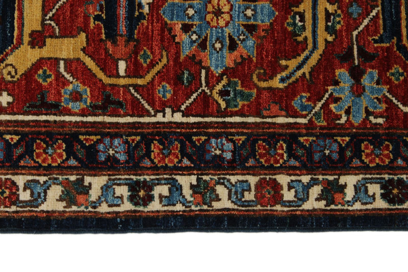 9x11 Navy and Burgundy Traditional Rug