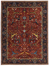 9x12 Red and Navy Traditional Rug