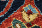 9x12 Red and Navy Traditional Rug