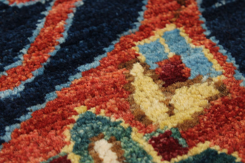 9x12 Red and Navy Traditional Rug