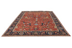 9x12 Red and Navy Traditional Rug