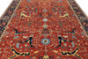 9x12 Red and Navy Traditional Rug