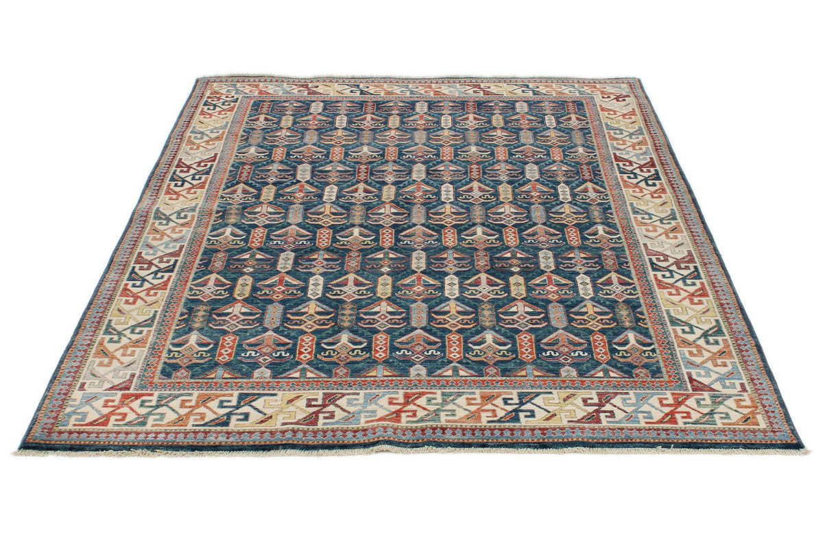 5x7 Navy and Ivory Traditional Rug