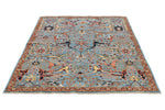 5x7 Blue and Multicolor Traditional Rug