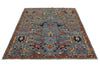 5x7 Blue and Multicolor Traditional Rug