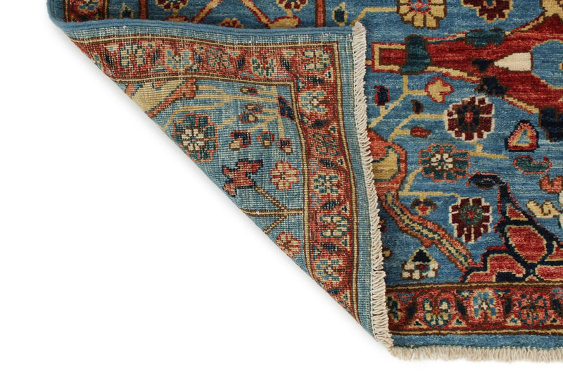 5x7 Blue and Multicolor Traditional Rug
