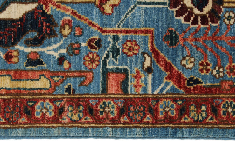 5x7 Blue and Multicolor Traditional Rug