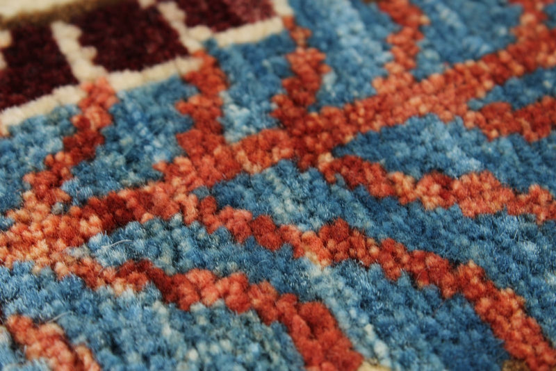 5x7 Blue and Multicolor Traditional Rug