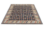 5x7 Navy and Beige Traditional Rug