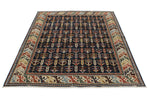 5x7 Navy and Beige Traditional Rug