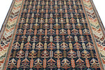 5x7 Navy and Beige Traditional Rug
