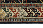 5x7 Navy and Beige Traditional Rug