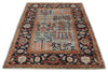 4x6 Blue and Charcoal Traditional Rug