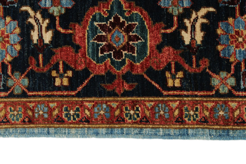 4x6 Blue and Charcoal Traditional Rug
