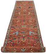 3x14 Rust and Gray Traditional Runner