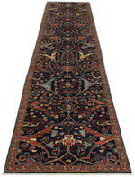 3x14 Navy and Multicolor Traditional Runner