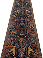 3x14 Navy and Multicolor Traditional Runner