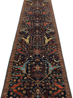 3x14 Navy and Multicolor Traditional Runner