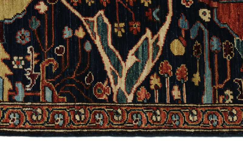 3x14 Navy and Multicolor Traditional Runner