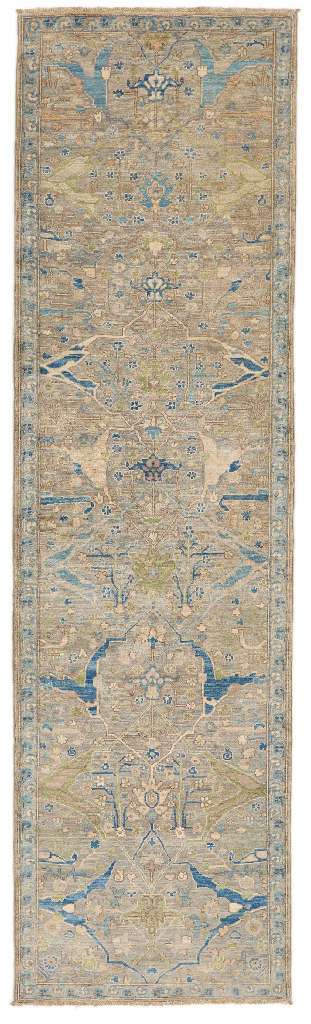 3x10 Brown and Blue Traditional Runner