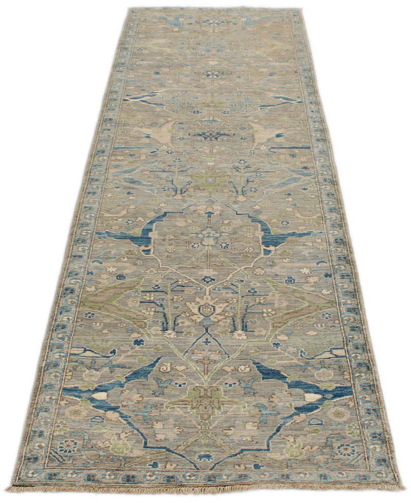 3x10 Brown and Blue Traditional Runner