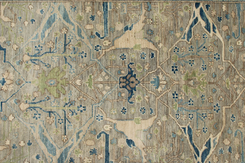 3x10 Brown and Blue Traditional Runner