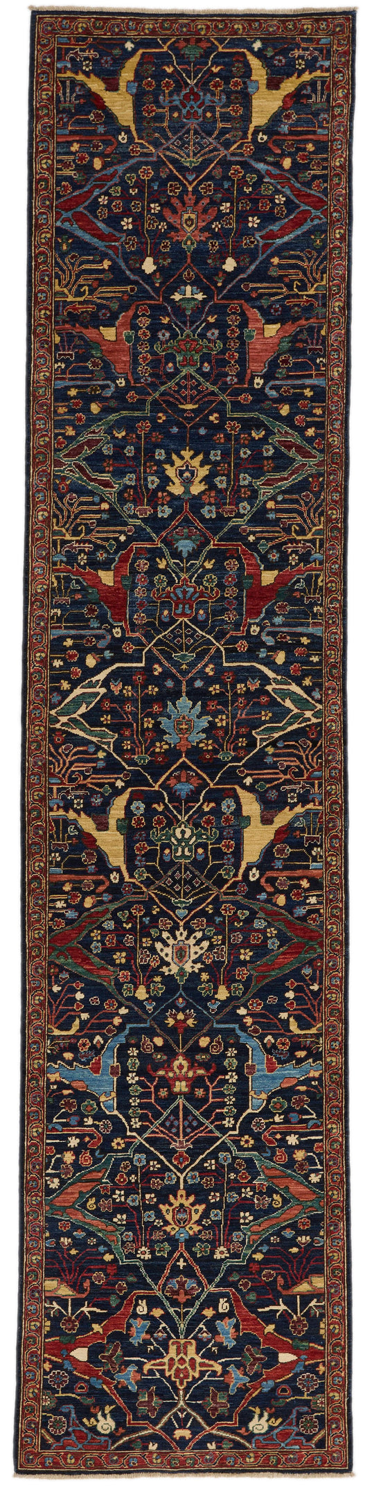 3x12 Navy and Red Traditional Runner