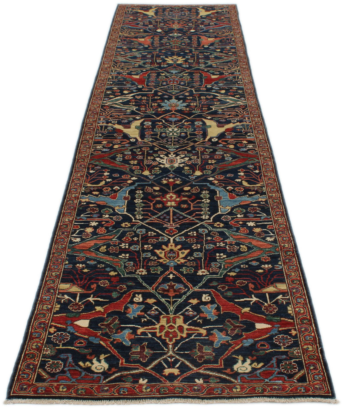 3x12 Navy and Red Traditional Runner