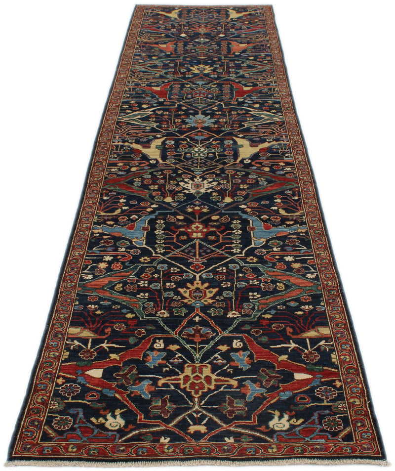 3x12 Navy and Red Traditional Runner