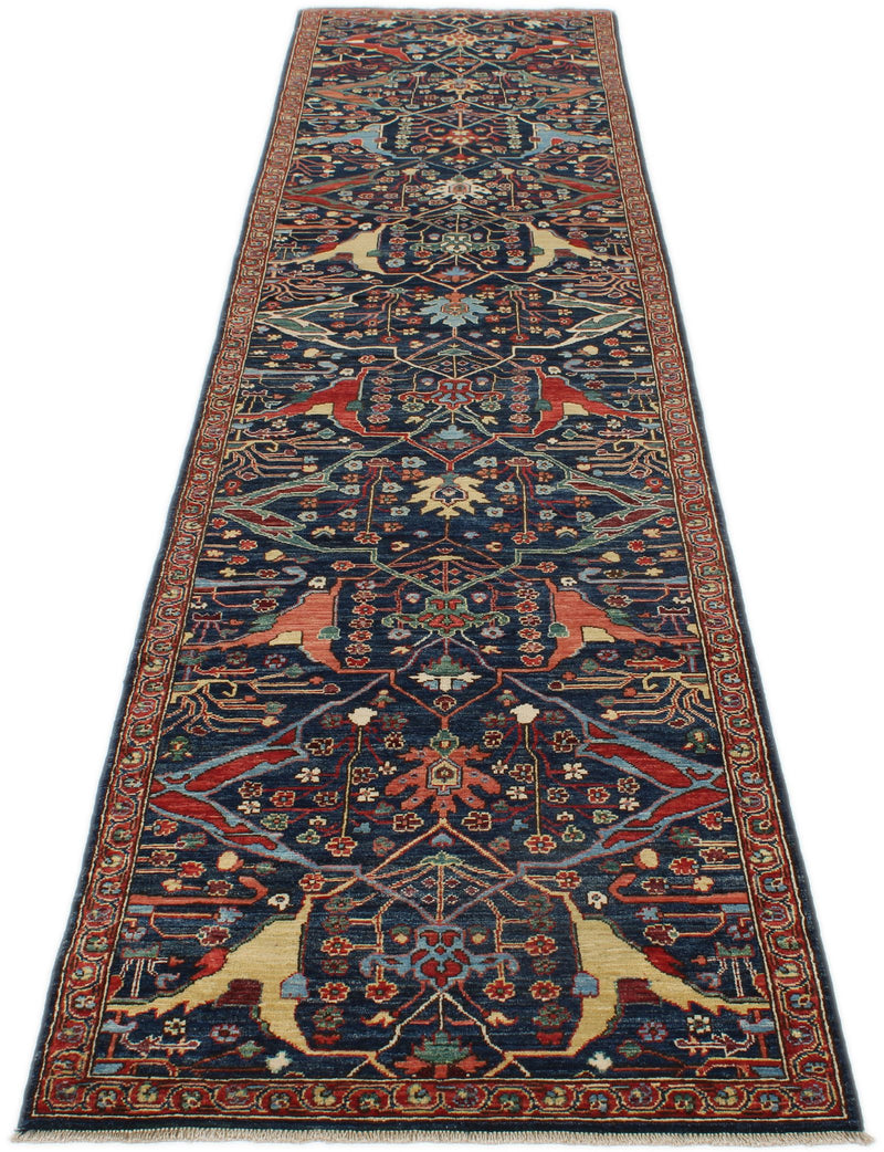3x12 Navy and Red Traditional Runner