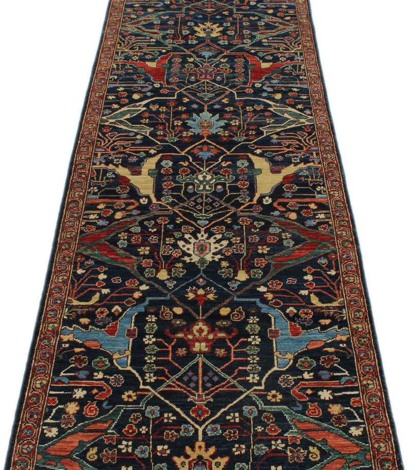 3x12 Navy and Red Traditional Runner