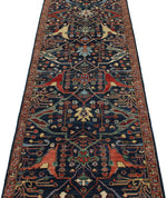 3x12 Navy and Red Traditional Runner